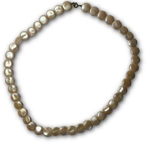 Estate Coin Pearl Necklace with Spring Ring Clasp